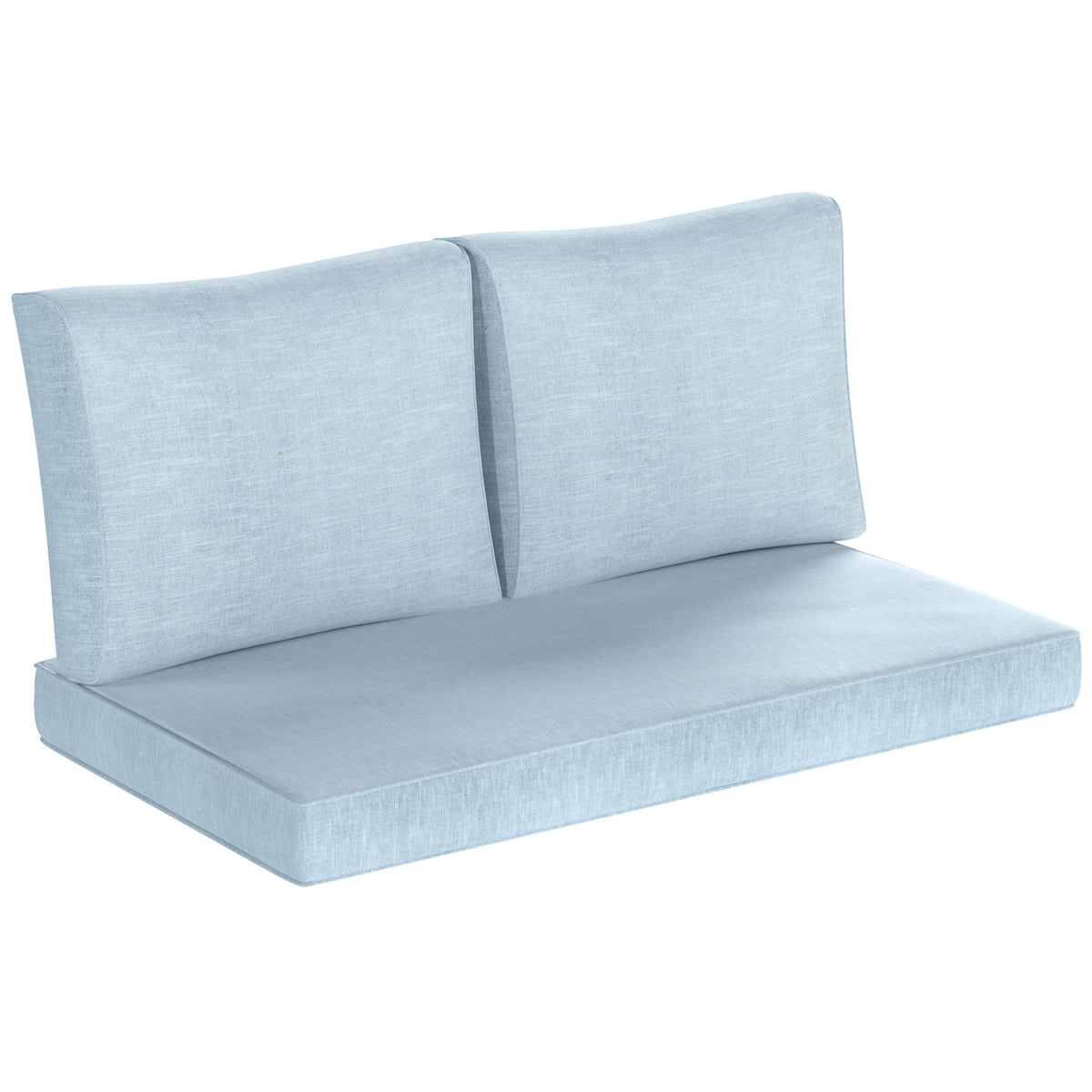 2 Seater Outdoor Seat Cushions with Backrest, Light Blue