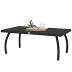 Rattan Garden Coffee Table with All-Weather PE Wicker, Black