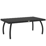 Rattan Garden Coffee Table with All-Weather PE Wicker, Black