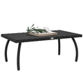 Rattan Garden Coffee Table with All-Weather PE Wicker, Black