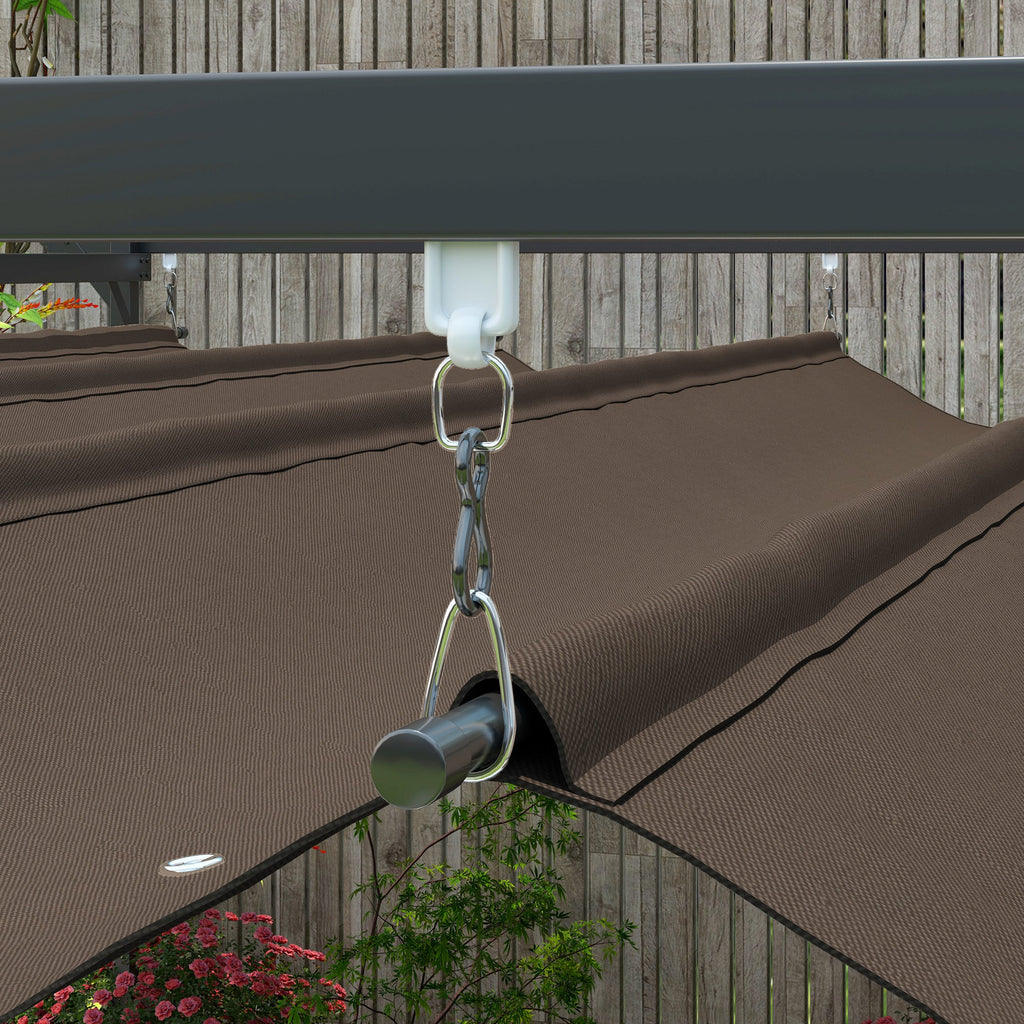 10' x 13' Retractable Pergola Canopy, Brown