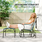 2-Piece Outdoor Glider Chair with Ottoman and All-Weather Breathable Mesh, Gray