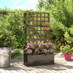 24" x 9" x 44.5" Raised Garden Bed with Trellis and Drainage, Black