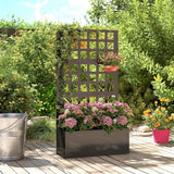 24" x 9" x 44.5" Raised Garden Bed with Trellis and Drainage, Black