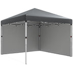 10' x 10' Pop Up Canopy Tent with Sidewalls and Roller Bag, Dark Grey
