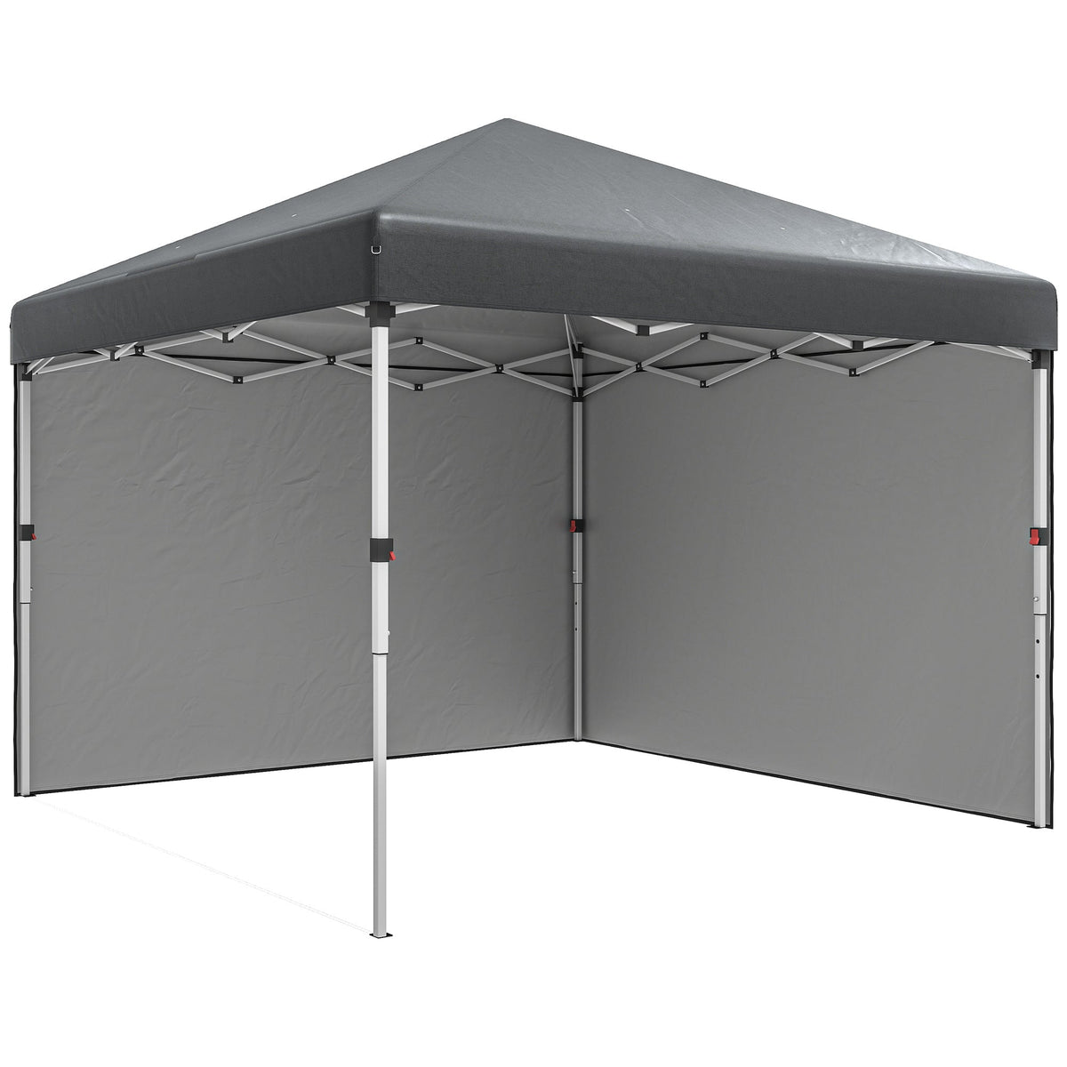 10' x 10' Pop Up Canopy Tent with Sidewalls and Roller Bag, Dark Grey