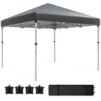 10' x 10' Pop Up Canopy Tent with Sidewalls and Roller Bag, Dark Grey