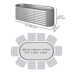 2pcs 6 x 2 x 2 ft Galvanized Raised Garden Beds, Silver