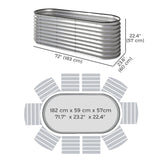 2pcs 6 x 2 x 2 ft Galvanized Raised Garden Beds, Silver