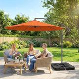 3 m Cantilever Parasol with Weights, Cover & Cross Base, Orange