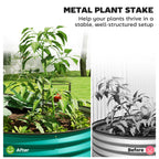 Set of 2 Galvanised Raised Beds with Stakes, 150 x 60 x 30 cm, Green