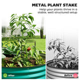 Set of 2 Galvanised Raised Beds with Stakes, 150 x 60 x 30 cm, Green