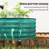 Set of 2 Galvanised Raised Beds with Stakes, 150 x 60 x 30 cm, Green