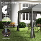 10' x 10' Pop Up Canopy Tent with Mesh Sidewalls and Carry Bag, Light Grey
