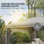 10' x 10' Pop Up Canopy Tent with Mesh Sidewalls and Carry Bag, Light Grey