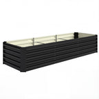 8 x 2.6 x 1.5ft Galvanized Raised Garden Bed with Open Bottom, Black