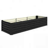 8 x 2.6 x 1.5ft Galvanized Raised Garden Bed with Open Bottom, Black