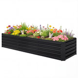 8 x 2.6 x 1.5ft Galvanized Raised Garden Bed with Open Bottom, Black