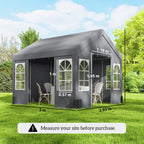 3 x 3 m Heavy Duty Garden Gazebo with Sides, Windows & 4 Weight Bags, Grey