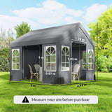 3 x 3 m Heavy Duty Garden Gazebo with Sides, Windows & 4 Weight Bags, Grey