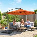 3 m Cantilever Parasol with Weights, Cover & Cross Base, Orange