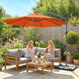 3 m Cantilever Parasol with Weights, Cover & Cross Base, Orange
