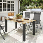 150 x 90 x 73 cm Garden Dining Table with Parasol Hole, Brown