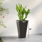3-Piece 28" Tall Planters with Drainage Holes, Brown