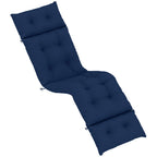 Tufted 74.8" x 22" x 4" Outdoor Chaise Lounge Cushion with Ties, Navy Blue