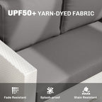 2 Seater Outdoor Seat Cushions with Backrest, Light Grey