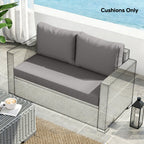 2 Seater Outdoor Seat Cushions with Backrest, Light Grey