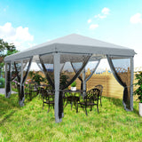 10' x 20' Pop-Up Canopy Tent with Removable Mesh Sidewall Netting, Grey