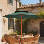 104'' x 104'' Patio Umbrella with Crank and Double Top, Green