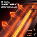 2000W Infrared Wall-Mount Heater with APP, Touch & Remote, IP65, 9 Levels, Black
