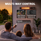 2000W Infrared Wall-Mount Heater with APP, Touch & Remote, IP65, 9 Levels, Black