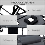 2-Piece Folding Chaise Lounge with Face Hole, Gray