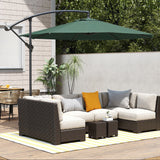 3 m Banana Parasol with Crank Handle, 8 Ribs & Cross Base, Dark Green