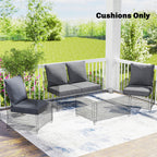 Set of 4 Outdoor Chair Cushions, 24" x 24", Grey