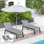 2-Piece Chaise Lounge Cushions, 72" x 21" x 3", Gray