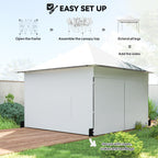12 x 12 ft Pop Up Canopy Tent with Sidewalls and Wheeled Bag, Silver