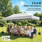 10' x 20' Pop Up Canopy Tent with Wheeled Carry Bag, White