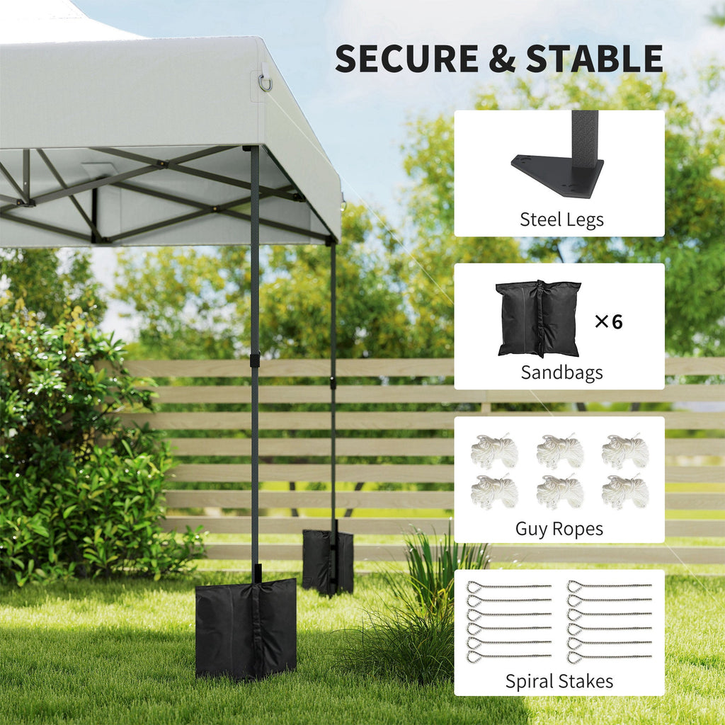 10' x 20' Pop Up Canopy Tent with Wheeled Carry Bag, White