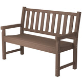 49" HDPE Garden Bench for 2-Person, 528 lbs Capacity, Brown