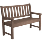 49" HDPE Garden Bench for 2-Person, 528 lbs Capacity, Brown
