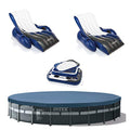 26ft x 52in Above Ground Pool with Inflatable Loungers and Floating Cooler