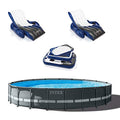 24ft x 52in Round Above Ground Pool with Loungers (2 Pack) & Floating Cooler