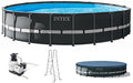 22ft x 52in Round Above Ground Pool Set with Sand Filter Pump, Ladder & Cover