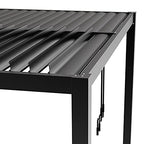 Primrose Deluxe Modern Patio Veranda Pergola Carport Black Charcoal with Louvered Shutter Roof 3m x 4m
