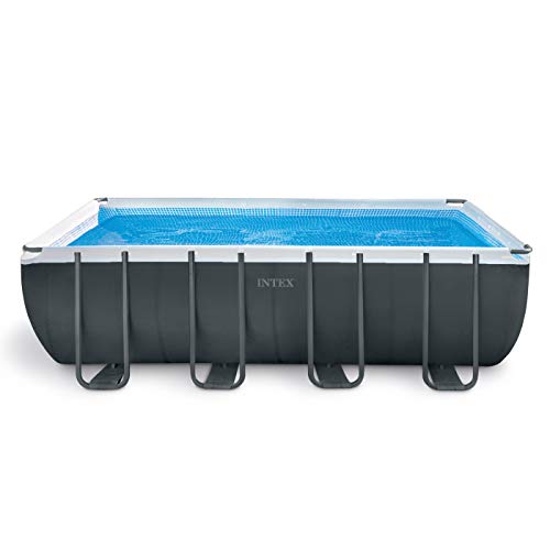 18ft x 9ft x 52in Rectangular Above Ground Pool Set with Sand Filter Pump, Ladder & Cover