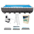 24ft x 12ft x 52in Rectangular Above Ground Swimming Pool Set with Pump, Ladder & Winterizing Kit